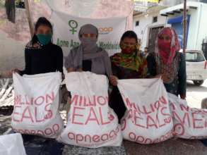 women with our ration kits