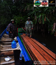 A slow boat caught illegally transporting timber
