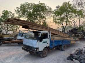 Transporting confiscated timber back to base.