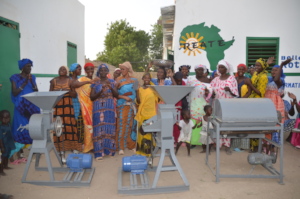 Keur Birane women with their grinding mills
