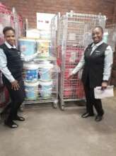 Everlyn & Josie, packing our buckets
