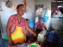 Women producing fabric masks in Papua New Guinea