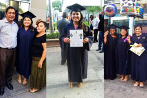 Dayana with family and friends on Graduation Day