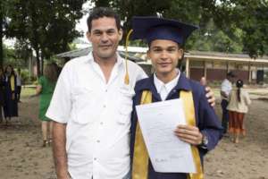 Cesar & His Father at His High School Graduation