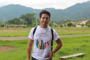 Angel before workshop at public high school.