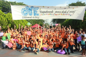 Staff and youth celebrating OYE's 10th Anniversary