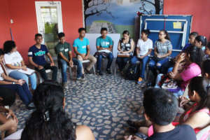 Dialogue circle on migration with OYE youth.