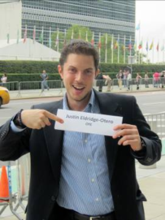 Justin Otero representing OYE at the UN