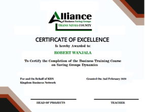 certificate of excellence