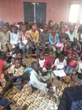 Children at the child friendly spaces center
