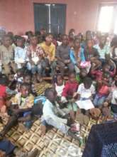 Children at the child friendly spaces center