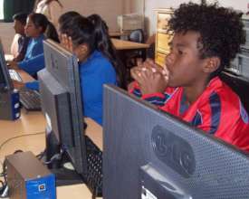 Students on their online class