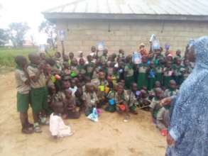 Pupils at the temporary site