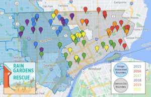 Rain garden locations through 2020
