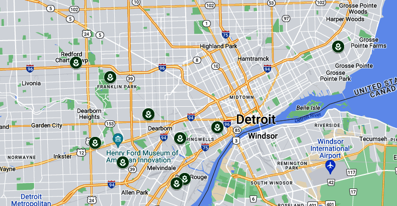 Map of planned 2024 Rain Garden Installations