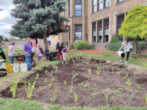 Lowrey School rain garden planting