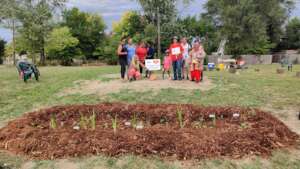 Virginia Park Community members & the demo garden