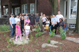 Volunteers & neighbors at Betsy's rain garden