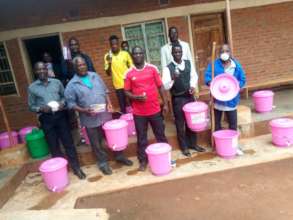 Distribution of Sanitation materials to community