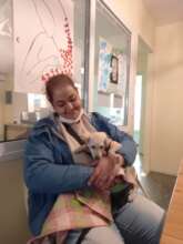Neda and her puppy, Fandogh