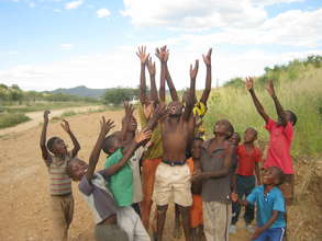 Kids in Namibia enjoying games with their Football