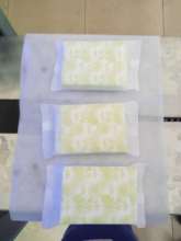 The sanitary pads in their packaging
