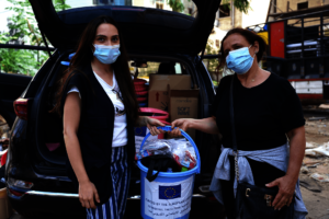 Providing hygiene supplies in affected communities