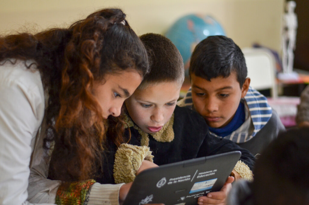 Students during an ICT workshop