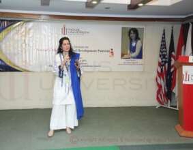 Dr. Nadia Ashiq delivering a session at IU