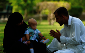 Healthy and happy Usman with his family