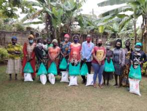 Part of the women that received food relief