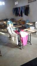 Empty tables after machine heads had been stolen