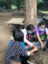 Children are planting tree
