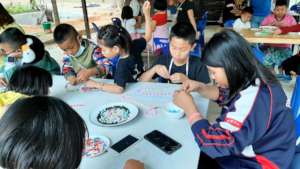 Life skill training- making bead necklace