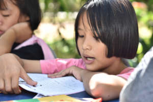 Children get to practice reading skills
