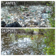 La Salina before and after clean up efforts July.