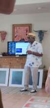 Mr. Leon McLaughlin giving the need of clean water