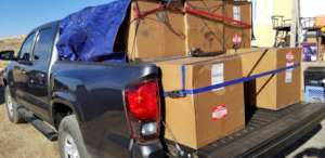 Truck load of filters for Hopi Reservation