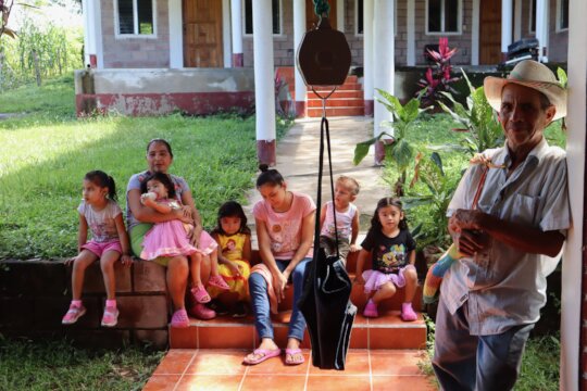 Mothers, fathers, and children at health center