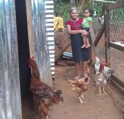 Vicenta, Granddaughter, and Hens