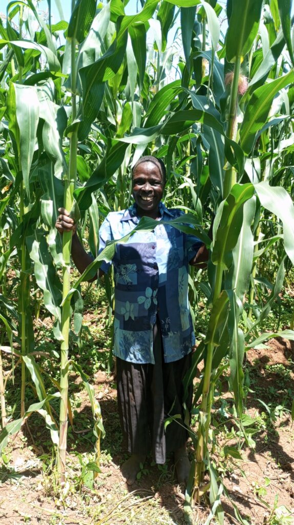 Happy woman! expecting good harvest