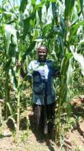 Happy woman! expecting good harvest