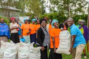 Widows receiving fertilizer