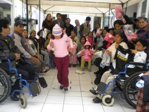 Families recieve donations at clinic