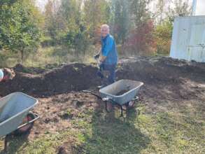 Dug out soil returned to fill the raised bed