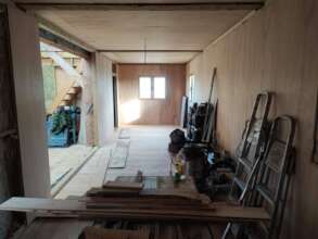 Main room walls, ceilings and floorboards fitted