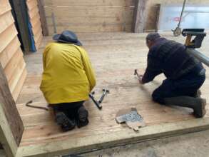 'Big Help Out' May 8th - nailing the floorboards