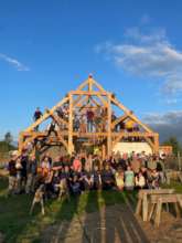 The frame is up! Celebration time