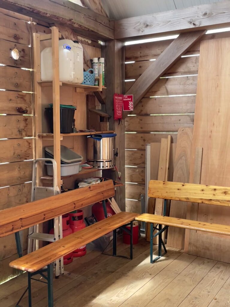The same corner transformed with storage