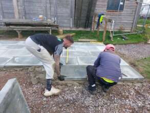 Landscaping Part 2 cont'd - laying the slabs